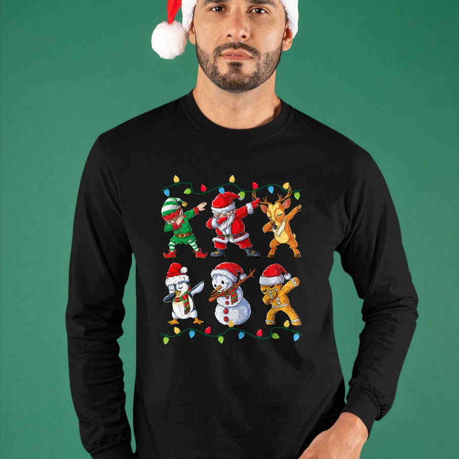 Dabbing Santa Elf Friends Christmas Boys Girls Men Xmas Dab T-Shirt - Christmas Unisex T-Shirt/Hoodie/Sweatshirt - HNDS00