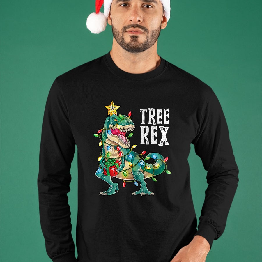 Most Wonderful Christmas Co Dinosaur Christmas Tree Rex Pajamas Men Boys Xmas Lights T-Shirt - Christmas Unisex T-Shirt/Hoodie/Sweatshirt - HNDS00