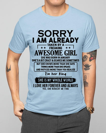 January - Awesome Girl born in January - Special gift for your boyfriend - From Wife KATE01 (SKU.AT16)