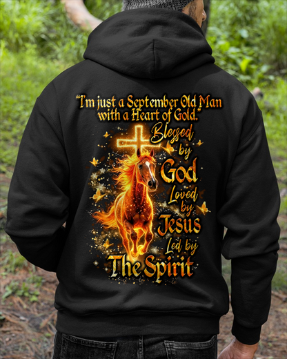 SEPTEMBER – September Old Man With A Heart Of Gold – Blessed By God Loved By Jesus Led By The Spirit – Birthday Gift – Men Shirt (SKU2603-29-09)