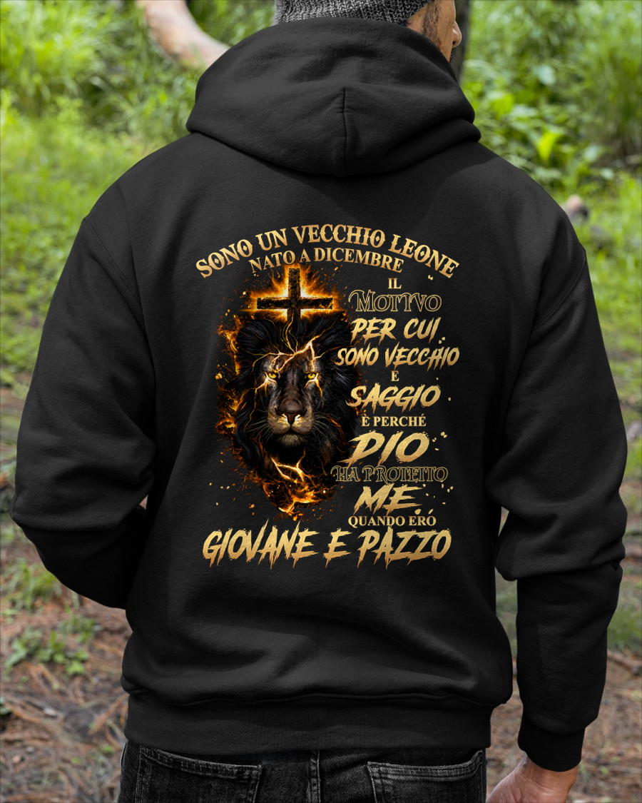 DICEMBRE VECCHIO LEONE MAGLIETTA – Dio Ha Protetto Me Quando Ero Giovane E Pazzo – Idea Regalo Compleanno (SKU2605-321-12)