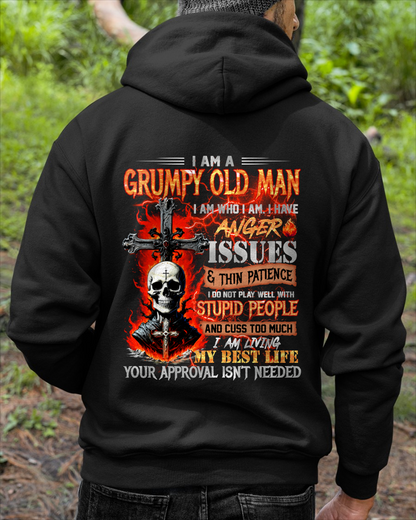 GRUMPY OLD MAN T-SHIRT - FUNNY SKULL ANGER ISSUES TEE - BIRTHDAY GIFT FOR MEN KATE00 (SKU12-319-00)