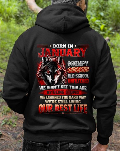 JANUARY - Born In January, Grumpy Sarcastic & Living My Best Life - Gift For Men - KATE01 (SKU2609-378-01)