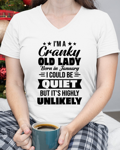 JANUARY – Cranky Old Lady Shirt – Funny Birthday Gift for Women (SKU2604-127-01)