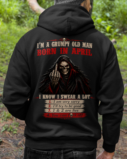 APRIL GRUMPY OLD MAN SHIRT – I Know I Swear A Lot – Skull Funny Birthday Gift For Men (SKU2605-102-04)