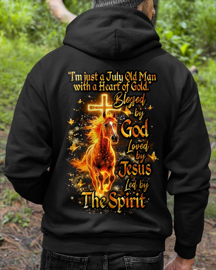 JULY – July Old Man With A Heart Of Gold – Blessed By God Loved By Jesus Led By The Spirit – Birthday Gift – Men Shirt (SKU2603-29-07)