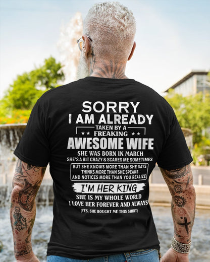 Awesome wife March - Perfect gift for husband from wife - KATE03 (SKU68-79-03)