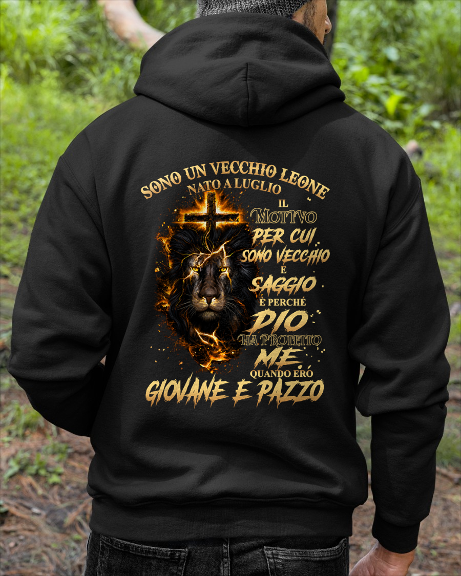 LUGLIO VECCHIO LEONE MAGLIETTA – Dio Ha Protetto Me Quando Ero Giovane E Pazzo – Idea Regalo Compleanno (SKU2605-321-07)