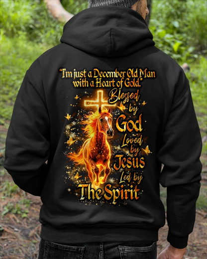 DECEMBER – December Old Man With A Heart Of Gold – Blessed By God Loved By Jesus Led By The Spirit – Birthday Gift – Men Shirt (SKU2603-29-12)