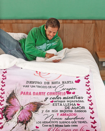 MANTA PARA HIJA – REGALO DE COMODIDAD Y CALOR DE MAMÁ Manta acolchada de forro polar Sherpa (SKUB12-34)