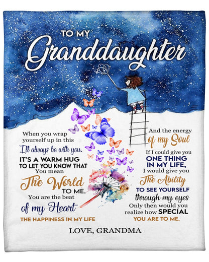 To my granddaughter - Gift for granddaughter Sherpa Fleece Blanket - from grandma