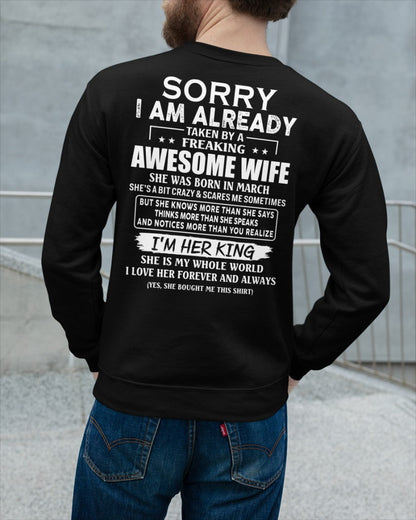 Awesome wife March - Perfect gift for husband from wife - KATE03 (SKU68-79-03)