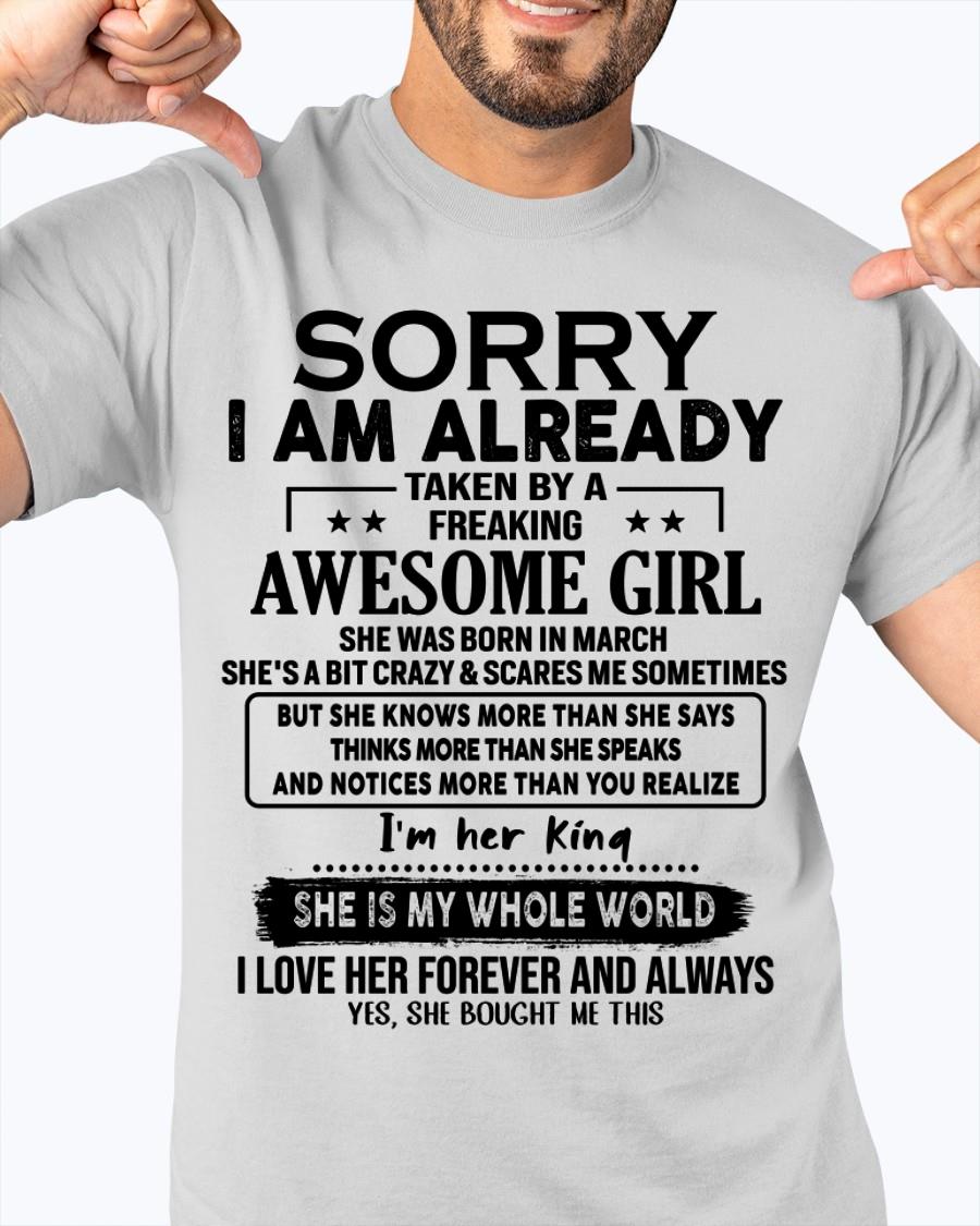 March - Awesome Girl born in March - Special gift for your boyfriend - From Wife KATE03 (SKU.AT16)