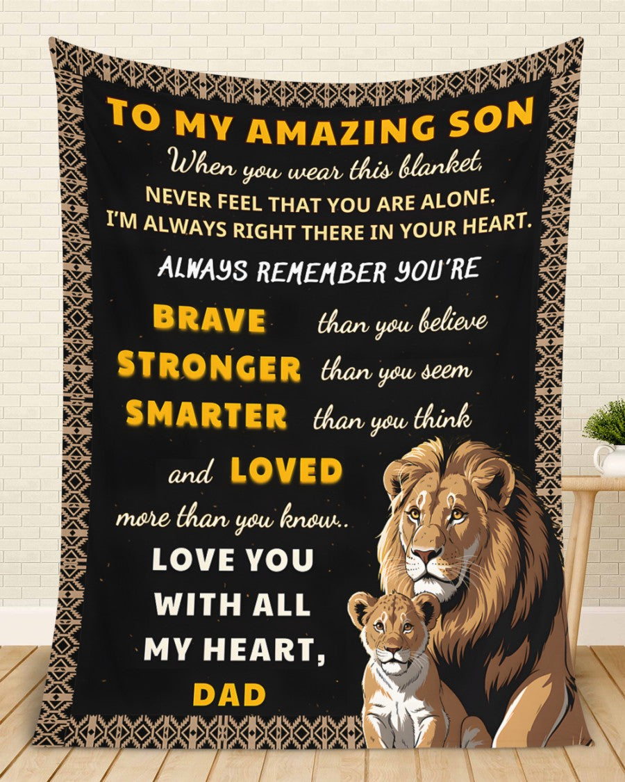 Special Gift For Your Son Blanket "Love You With All My Heart"- From Dad (SKUB12-159)
