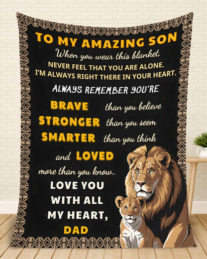 Special Gift For Your Son Blanket "Love You With All My Heart"- From Dad (SKUB12-159)