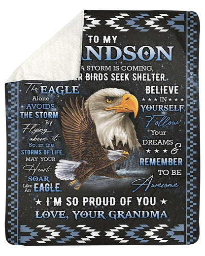 Special Gift For Your Grandson Blanket - From Grandma (SKUB06-83)