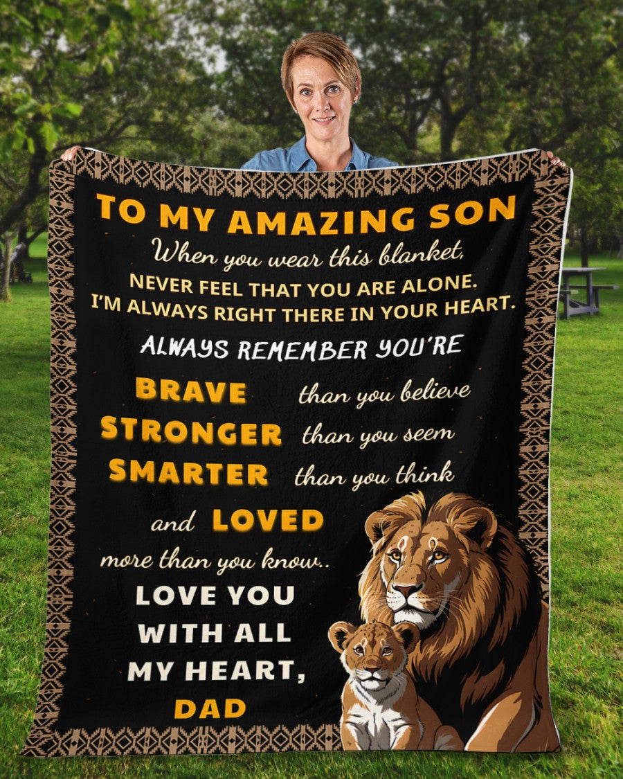Special Gift For Your Son Blanket "Love You With All My Heart"- From Dad (SKUB12-159)