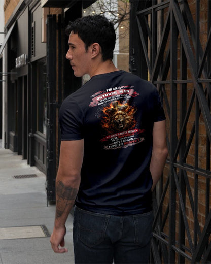 OCTOBER - KIND AND LOVING ARE MY NATURE - PREMIUM DTG PRINT BIRTHDAY T-SHIRT FOR MEN - KATE10 (SKU26T-01-31-10)