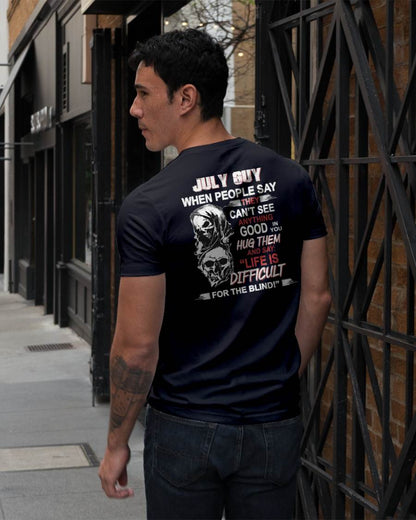 JULY -  HUG THEM AND SAY... - BIRTHDAY T-SHIRT FOR MEN - KATE07 (SKU12-253-07)