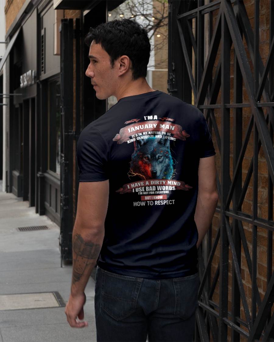 JANUARY - KNOW HOW TO RESPECT - BIRTHDAY T-SHIRT FOR MEN - KATE01 (SKU12-162-01)