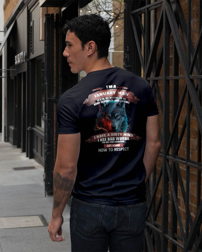 JANUARY - KNOW HOW TO RESPECT - BIRTHDAY T-SHIRT FOR MEN - KATE01 (SKU12-162-01)