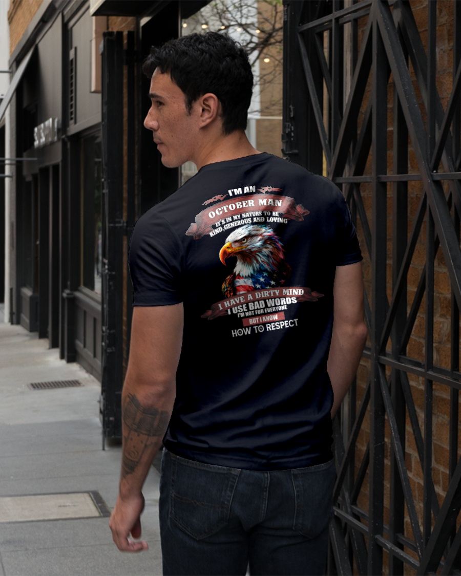 OCTOBER - KNOW HOW TO RESPECT - BIRTHDAY T-SHIRT FOR MEN - KATE10 (SKU12-311-10)