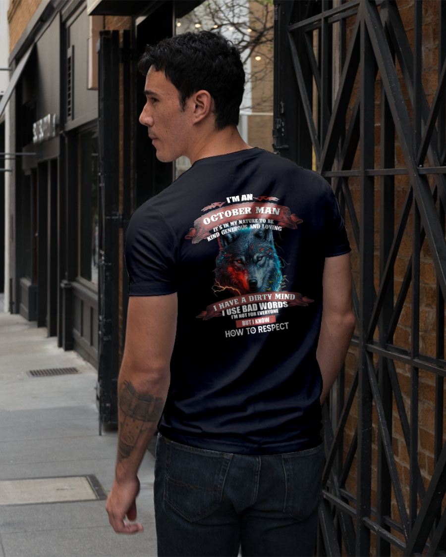 OCTOBER - KNOW HOW TO RESPECT - BIRTHDAY T-SHIRT FOR MEN - KATE10 (SKU12-162-10)