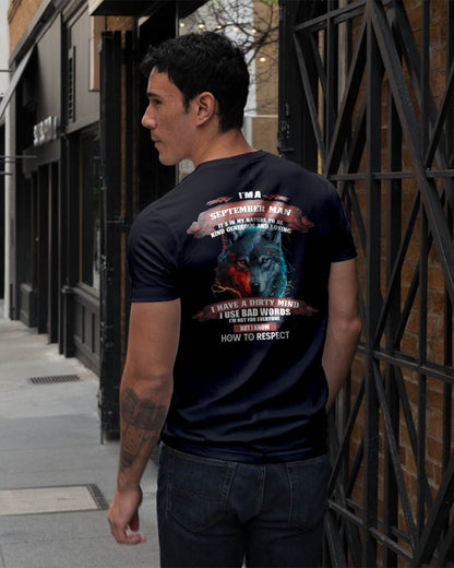 SEPTEMBER - KNOW HOW TO RESPECT - BIRTHDAY T-SHIRT FOR MEN - KATE09 (SKU12-162-09)
