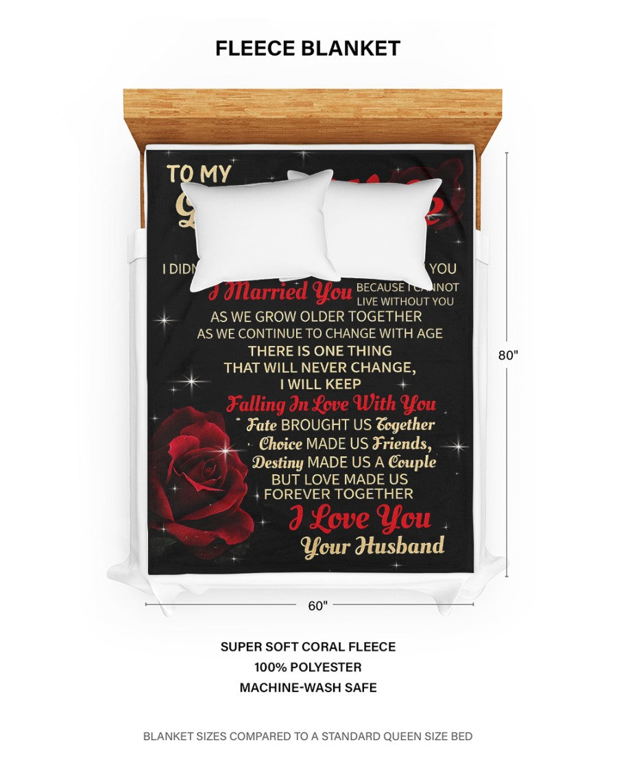 Special Gift For My Gorgeous Wife Blanket – “Never Forget That I Love You” – I Love You Forever – From Husband (SKU2602-02)