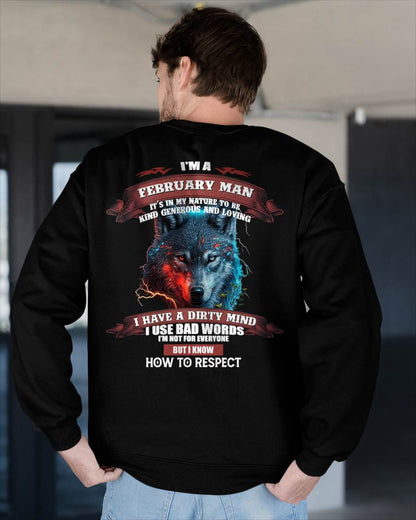 FEBRUARY - KNOW HOW TO RESPECT - BIRTHDAY T-SHIRT FOR MEN - KATE02 (SKU12-162-02)