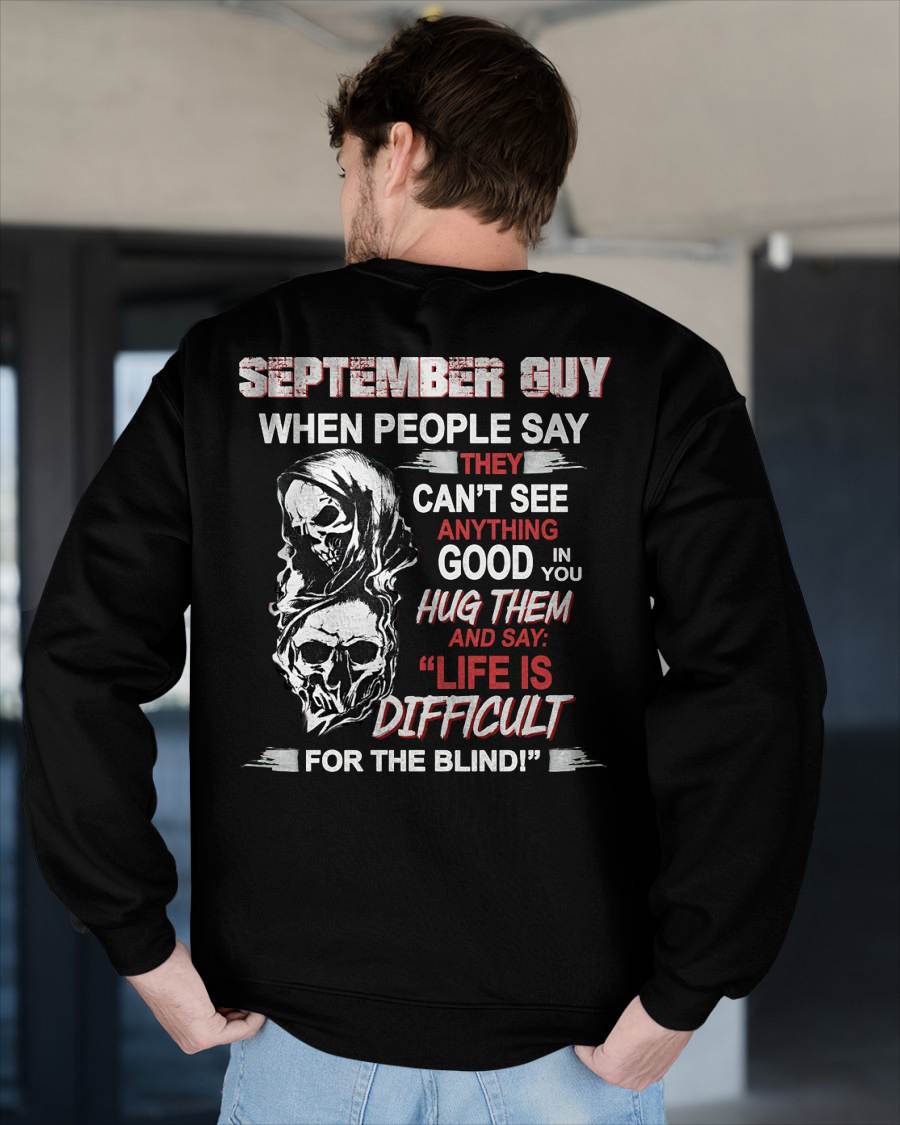 SEPTEMBER -  HUG THEM AND SAY... - BIRTHDAY T-SHIRT FOR MEN - KATE09 (SKU12-253-09)