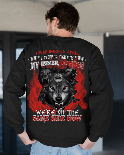 APRIL SHIRT – I STOPPED FIGHTING MY INNER DEMONS, WE’RE ON THE SAME SIDE NOW – KATE04 (SKU26T-01144-04)