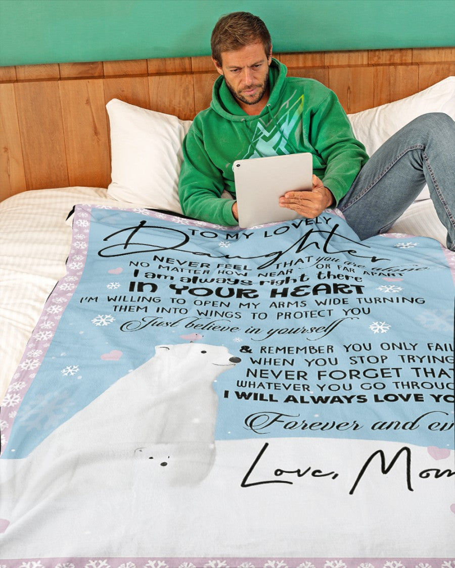 Special Gift For Your Daughter Blanket - From Mom01
