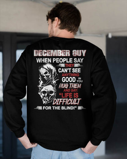 DECEMBER -  HUG THEM AND SAY... - BIRTHDAY T-SHIRT FOR MEN - KATE12 (SKU12-253-12)