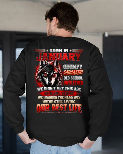 JANUARY - Born In January, Grumpy Sarcastic & Living My Best Life - Gift For Men - KATE01 (SKU2609-378-01)