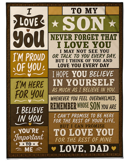 BLANKET - FROM DAD TO SON - PERFECT GIFT FOR SON (SKU2608-519)