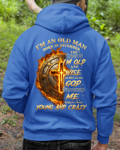 DECEMBER – I’m An Old Man Born In December – God Protected Me When I Was Young And Crazy – Funny Shirt – Birthday Gift For Men, Dad, Grandpa (SKU2603-356-12)