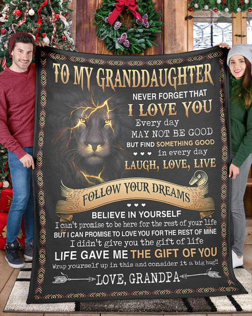 Special Gift For Your Granddaughter Blanket - From Grandpa (SKUB09-44)