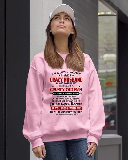 JULY - TO MY WIFE - I'M A LUCKY WOMAN - GIFT FROM HUSBAND - KATE07 (SKU12-282-07)