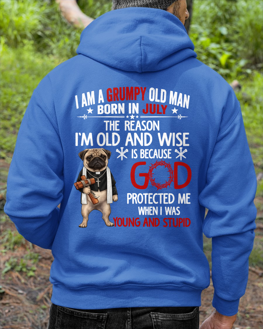 JULY – Grumpy Old Man Born In July Shirt – Funny Dad Grandpa Husband Birthday Idea (SKU2604-209-07)