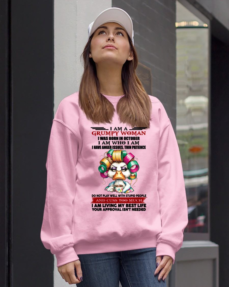 OCTOBER - GRUMPY WOMAN - BIRTHDAY SHIRT FOR WOMEN - KATE10 (SKU26T-01-22-10)