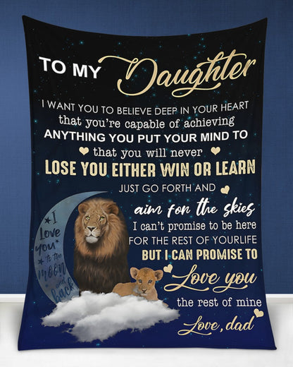 BLANKET FOR DAUGHTER - GIFT FROM DAD - COMFORT & WARMTH GIFT NTTD00