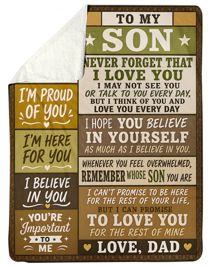 BLANKET - FROM DAD TO SON - PERFECT GIFT FOR SON (SKU2608-519)