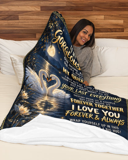BLANKET - FROM HUSBAND TO WIFE - TO MY GORGEOUS WIFE - I LOVE YOU FOREVER & ALWAYS - (SKU2609-295)