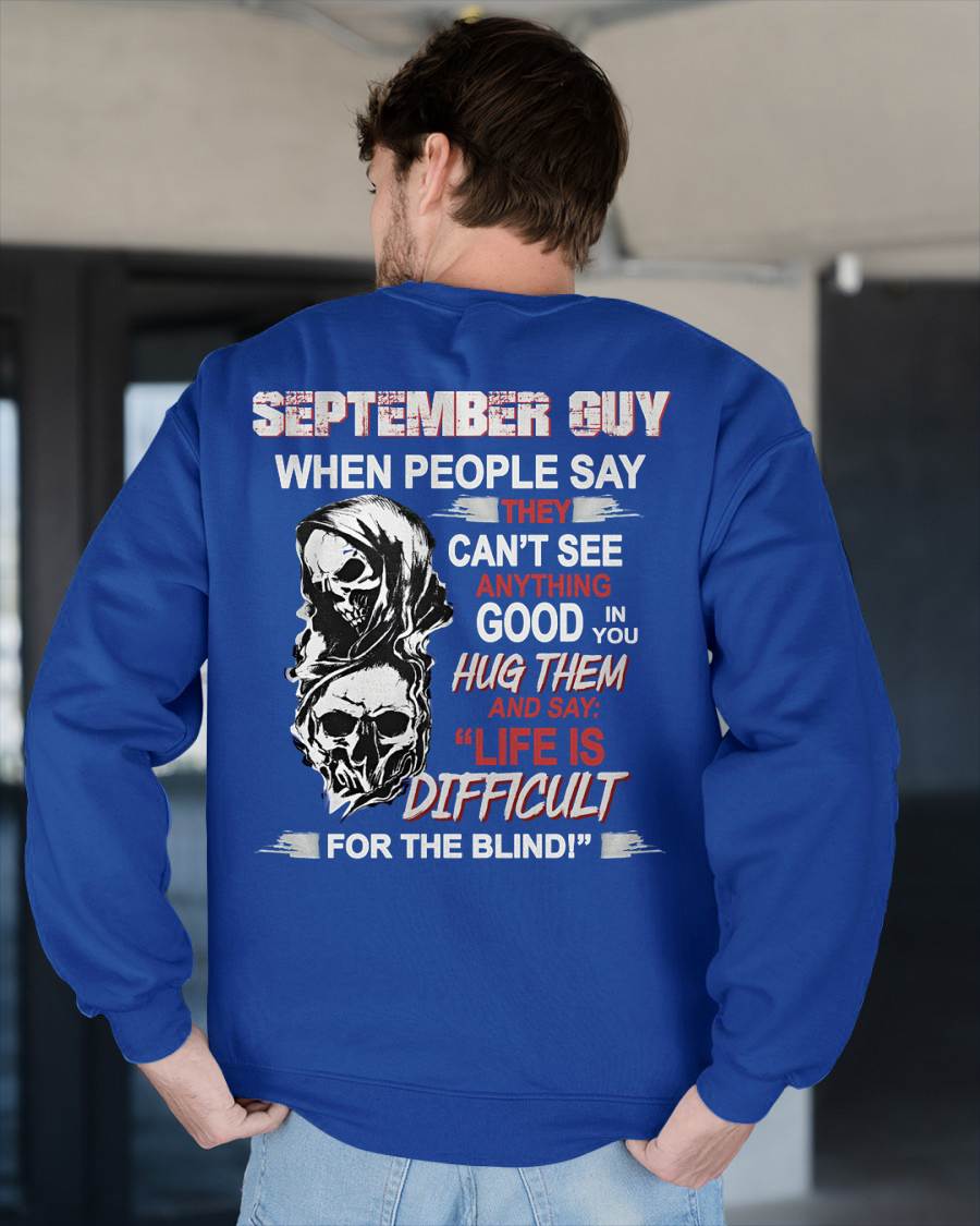 SEPTEMBER -  HUG THEM AND SAY... - BIRTHDAY T-SHIRT FOR MEN - KATE09 (SKU12-253-09)