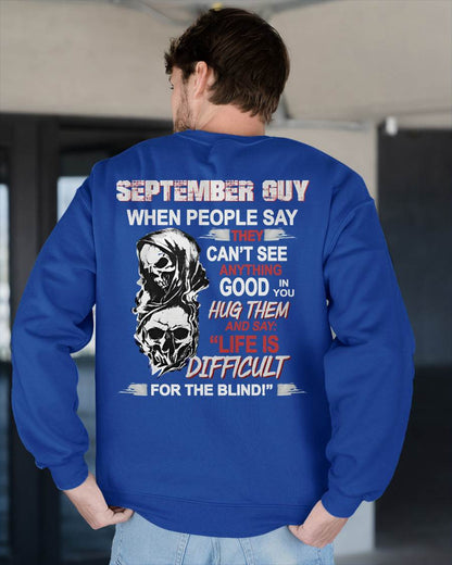 SEPTEMBER -  HUG THEM AND SAY... - BIRTHDAY T-SHIRT FOR MEN - KATE09 (SKU12-253-09)