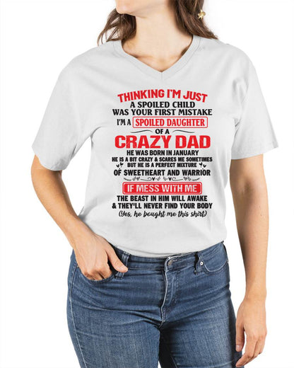 January - Spoiled Daughter of a Crazy Dad - Perfect Gift From Dad - KATE01 (SKU12-04-01)