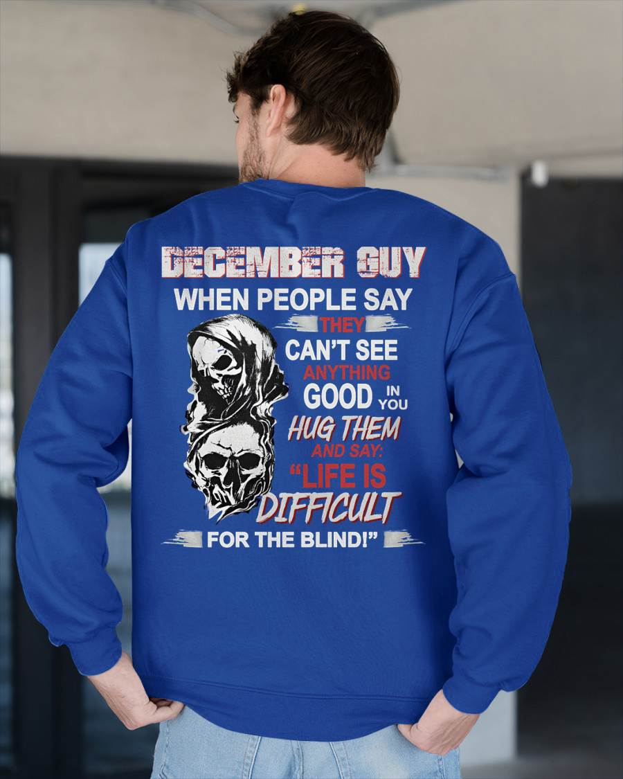 DECEMBER -  HUG THEM AND SAY... - BIRTHDAY T-SHIRT FOR MEN - KATE12 (SKU12-253-12)