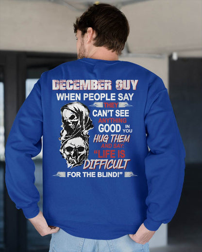 DECEMBER -  HUG THEM AND SAY... - BIRTHDAY T-SHIRT FOR MEN - KATE12 (SKU12-253-12)