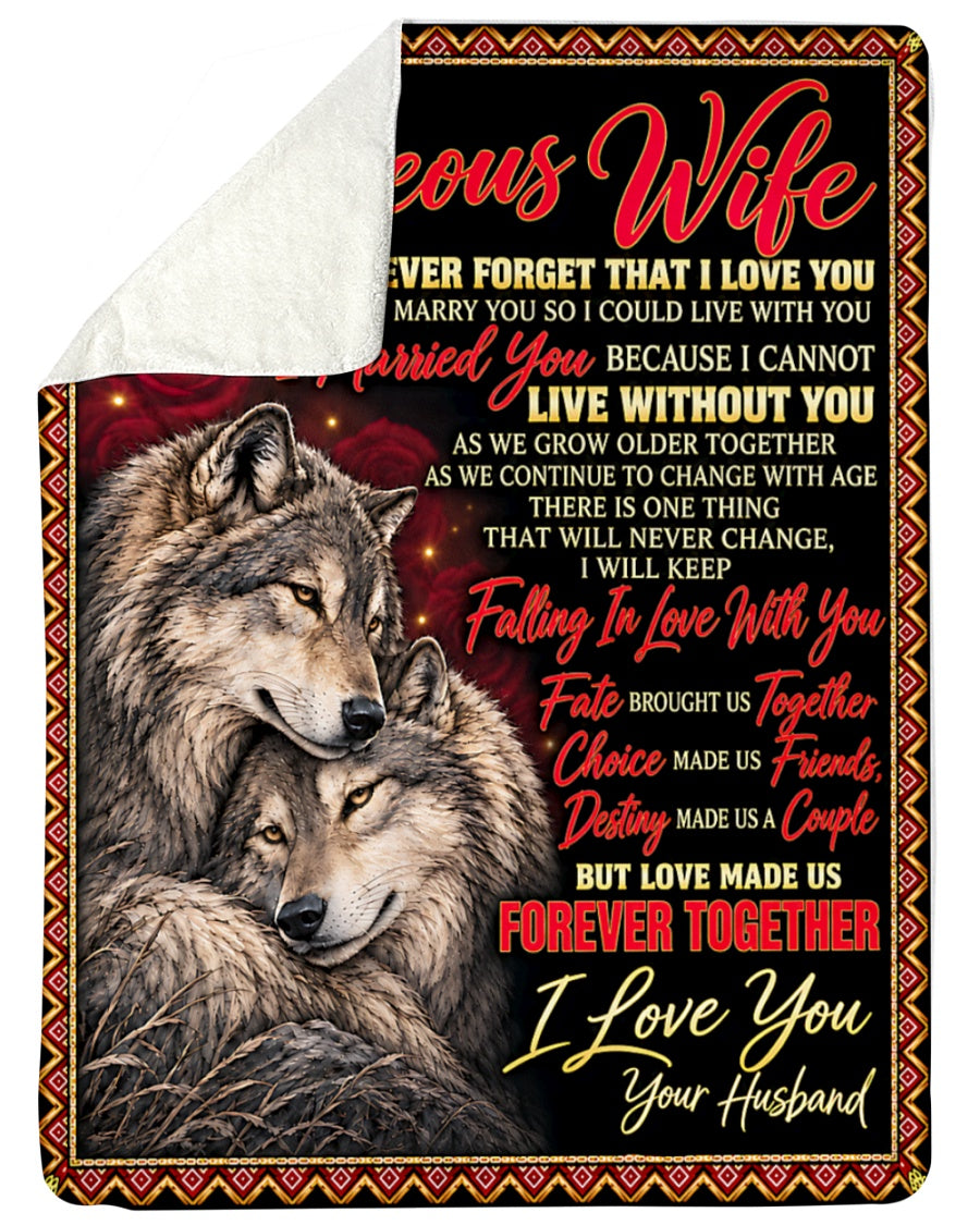 To My Gorgeous Wife Blanket - Romantic Gift For Wife - From Husband to Wife (SKU2610-217)